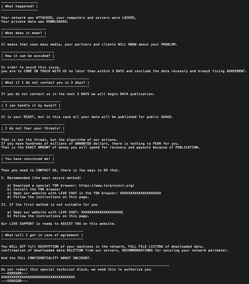 Egregor Ransomware